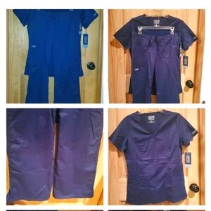 Cherokee WorkWear Core Stretch SCRUBS SET Small / Petite Blue